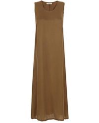 Jucca - Kleedjes ,Bruin ,Viscose Long Sleeveless Dress - Lyst