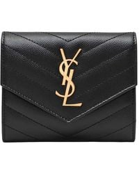 Saint Laurent - Cassandre Matelassé Compact Tri Fold Wallet - Lyst