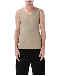 Lemaire - Tops ,Groen ,Katoen Rib Tank Top - Lyst