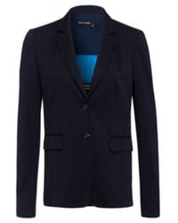 MARC AUREL - Blauwe Damen Blazer Met Stropdaspatroon - Lyst