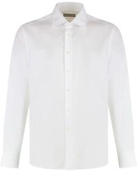 Canali - Baumwollhemd abgerundeter saum 100% baumwolle - Lyst
