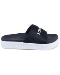 Tommy Hilfiger - Blaue Slides Sandalen - Lyst