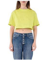 Dondup - T-shirt crop in cotone - Lyst