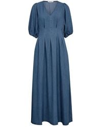 co'couture - Denim Blaues Plissee Kleid - Lyst