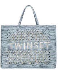 Twin Set - Bohemian crochet shopper tasche - Lyst