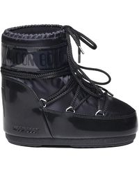 Moon Boot - Schwarze wasserdichte low glance stiefel - Lyst