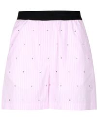 MSGM - Shorts rosa a vita alta con strass - Lyst