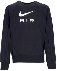 Nike - Fitness ,Zwart ,Katoen Lichte Crew Neck Sweatshirt Air French Terry - Lyst