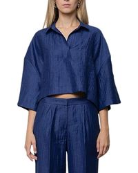 Kaos - Overhemden ,Blauw ,Linnen Blouses - Lyst