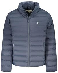 Calvin Klein - Jassen ,Blauw ,Blauwe Polyamide Jas Met Afneembare Capuchon - Lyst