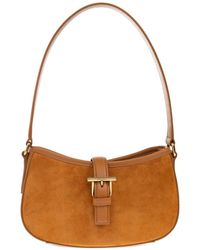 McQueen - Braune Mini-Schultertasche Mit T-Schnalle - Lyst