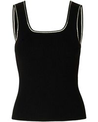 SELECTED - Mouwloze Gebreide Top Kamma Stijl - Lyst