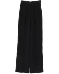 Elisabetta Franchi - Weite Schwarze Hose Mit Dart-Details - Lyst