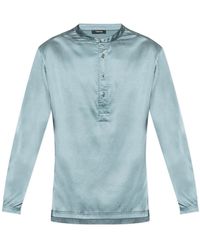 Tom Ford - Nachtkleding ,Blauw ,Satijn Pyjamashirt - Lyst