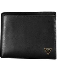 Guess - Schwarzes lederportemonnaie mit logodetail - Lyst