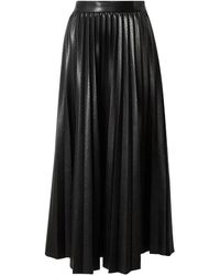 HUGO - Rokken ,Zwart ,Polyester Gestanste Trapeze Rok Met Plooien - Lyst