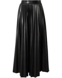 HUGO - Rokken ,Zwart ,Polyester Gestanste Trapeze Rok Met Plooien - Lyst