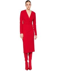 Silvian Heach - Midi-kleid mit tiefem v-ausschnitt - Lyst