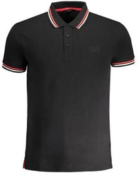 Roberto Cavalli - Polo in cotone nero con maniche corte - Lyst