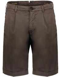 Moorer - Korte Broeken ,Bruin ,Katoen Katoenen Bermuda Shorts Met Omgeslagen Zoom - Lyst