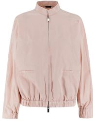 Kiton - Jassen ,Roze ,Katoen Luxe Katoen Zijde Bomberjack - Lyst