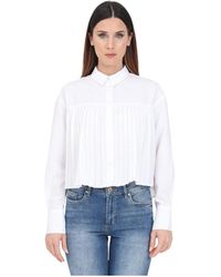 ONLY - Camicia bianca con dettaglio pieghe - Lyst
