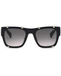 Philipp Plein - Gafas de sol de lujo hexagon negro/degradado gris - Lyst