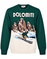 MC2 Saint Barth - Truien & Vesten ,Groen ,Trui Met Ronde Hals - Lyst