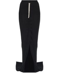 Rick Owens - Rokken ,Zwart ,Katoen Lange Rok Met Split - Lyst