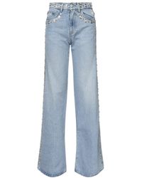 Coperni - Jeans ,Blauw ,Denim Denim Wide Leg Jeans Met Studs - Lyst