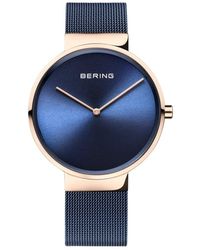 Bering - Orologio classico milanaise blu al quarzo - Lyst