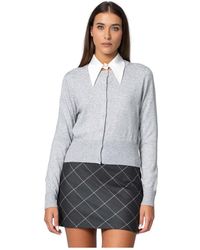 Kocca - Truien & Vesten ,Grijs ,Wol Agotax M/L Cardigan - Lyst