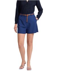 Kocca - Korte Broeken ,Blauw ,Leer Comfort Fit Tailored Shorts - Lyst