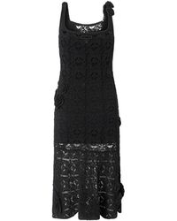 Pinko - Kleedjes ,Zwart ,Katoen Juncus Jurk - Lyst