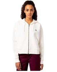 Dickies - Weißer cardigan mit reißverschluss und logo - Lyst