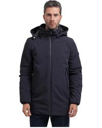 Yes-Zee - Jassen ,Blauw ,Nylon Softshell Parka - Lyst