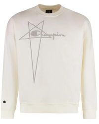 Rick Owens - Hoodies & Sweatvesten ,Katoen Ribbed Crewneck Sweatshirt - Lyst