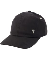 Ami Paris - Accessoires ,Zwart ,Katoen Ami De Coeur Stud Cap - Lyst