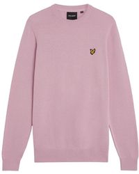Lyle & Scott - Truien & Vesten ,Roze ,Katoen Katoenen Trui Met Ronde Hals - Lyst