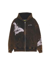 Iuter - Hoodies & Sweatvesten ,Bruin ,Katoen Zip Hoodie Butterfly Marble - Lyst