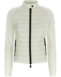 Moncler - Jassen ,Wit ,Leer Gewatteerd Vest - Lyst