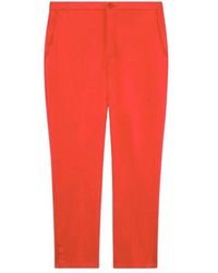 Marina Rinaldi - Rote Satin Slim Fit Hose - Lyst