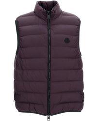 Moncler - Jassen ,Paars ,Leer Deneb Down Vest - Lyst