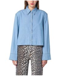 Halfboy - Overhemden ,Blauw ,Denim Denim Overhemd Klassieke Stijl - Lyst