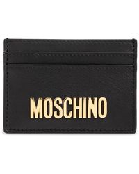 Moschino - Accessoires ,Zwart ,Leer Kaarthouder Met Logo - Lyst