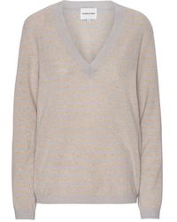 American Dreams - Gestreifter v-ausschnitt kaschmirpullover - Lyst