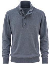 Bob - Truien & Vesten ,Blauw ,Wol Trui Met Hoge Hals Van Wol - Lyst