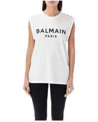 Balmain - Tops > sleeveless tops - Lyst