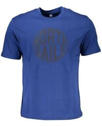 North Sails - Tops ,Blauw ,Katoen Blauw Katoen Print Logo T-Shirt - Lyst