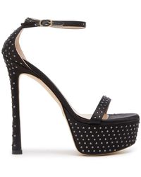 Stuart Weitzman - Schoenen ,Zwart ,Satijn Hollywood Shine Sandalen - Lyst